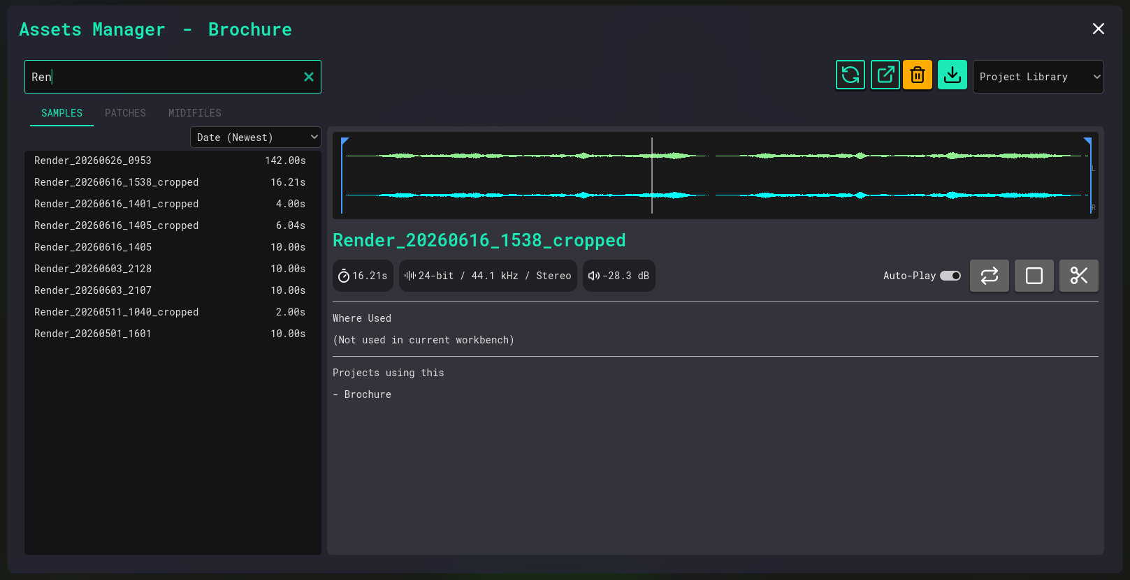 Assets Manager — sample view