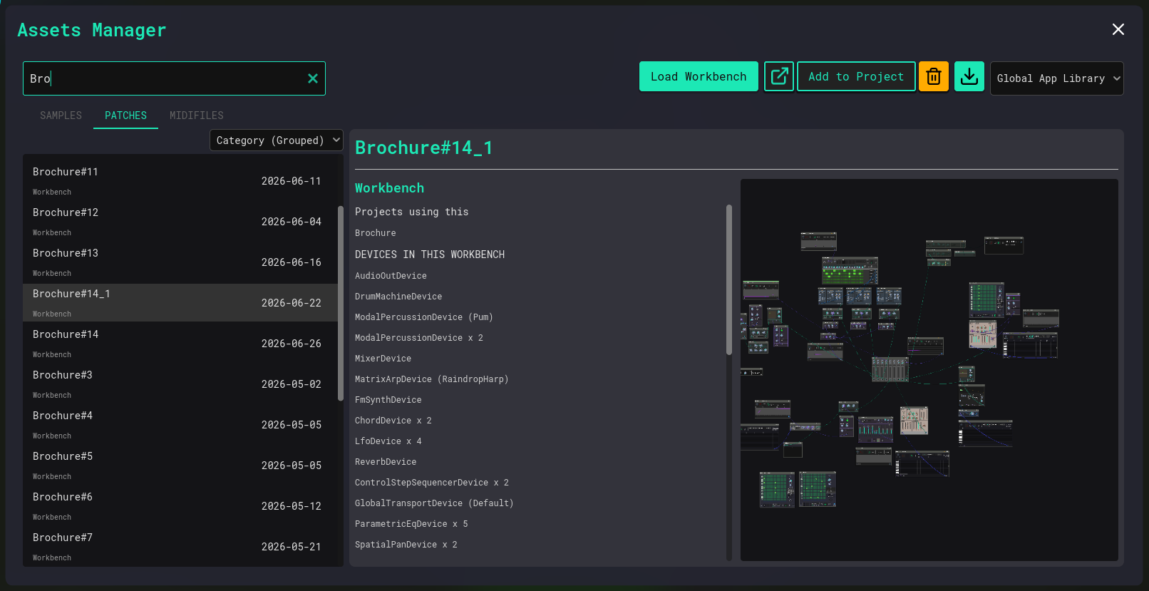 Workbench tab — Global App scope